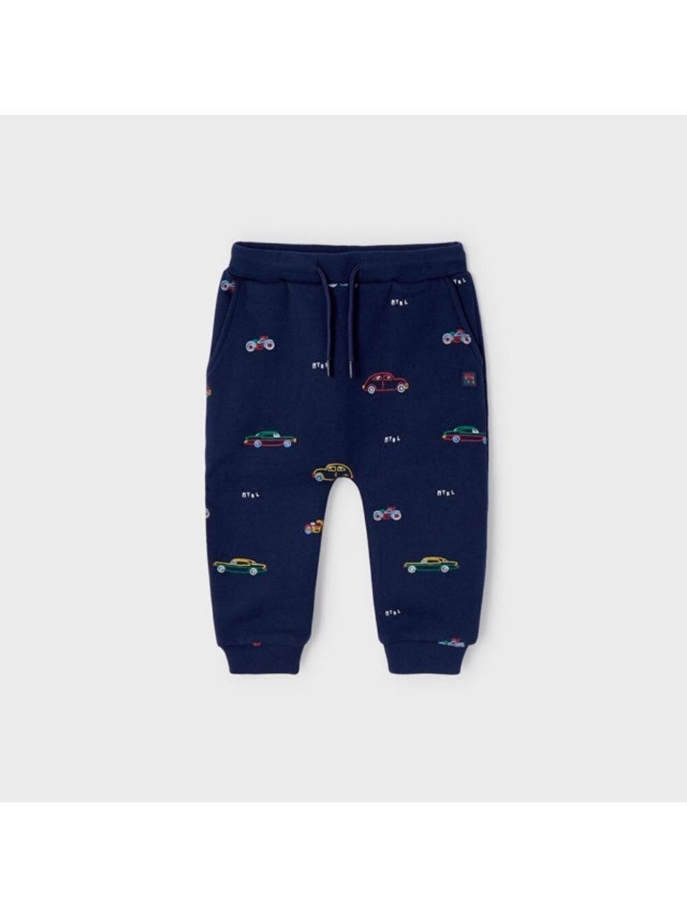 Mayoral Dark Blue Joggers with Vehicle Design